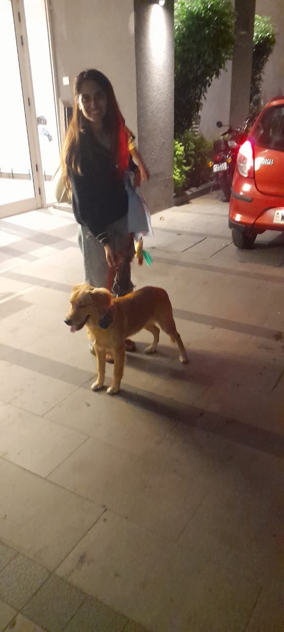 Shreya Mehta with her dog Raya — Petroo customer Kolkata